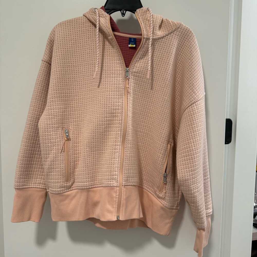 GAP Pink dotted zip up hoodie.
